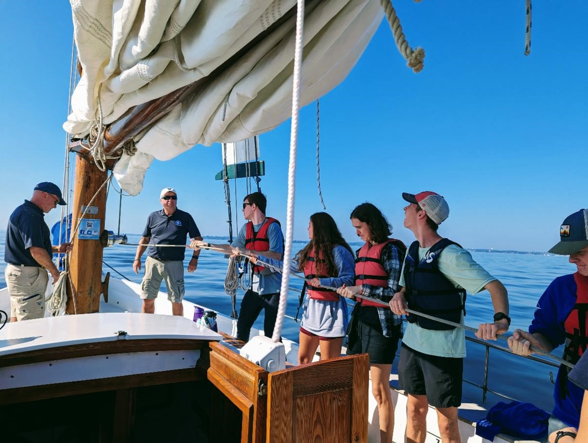 Raising Sail on Wilma Lee