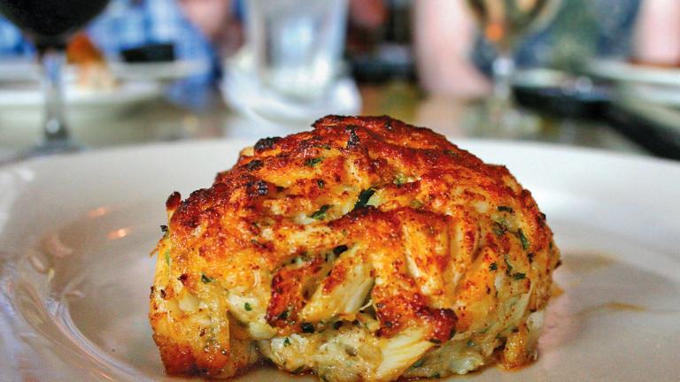 Broiled crab cake from Suicide Bridge Restaurant