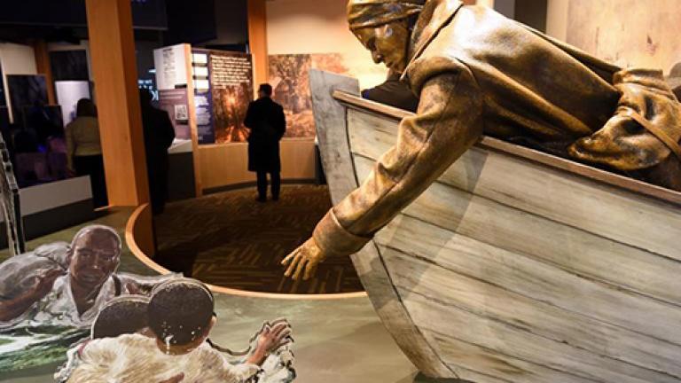 Harriet Tubman Reaching Out display at the Harriet Tubman Underground Railroad Visitors Center and State Park