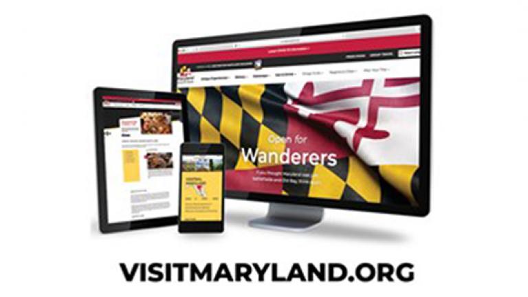 VisitMaryland.org website viewed by Screen, Tablet and phone