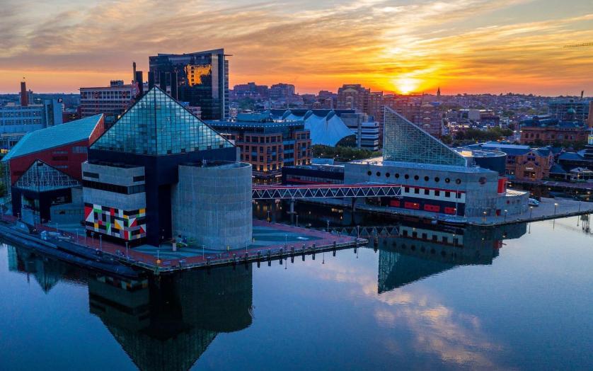 Aerial photo of the National Aquarium in Baltimore